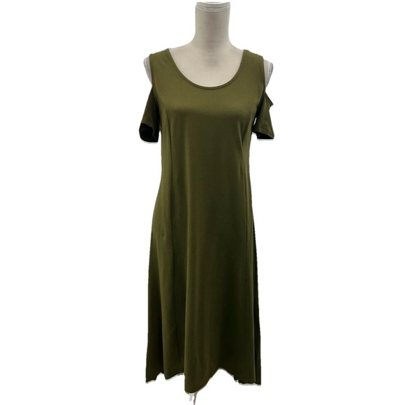NWOT Elegant Olive Green Women's Dress - Picture 1 of 8